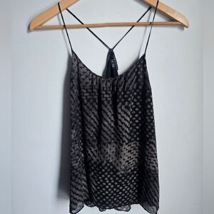 THEORY Polka Dot Spaghetti Strap Silk Top